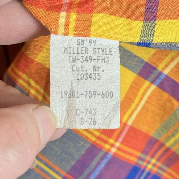 Authentic Rockies Jeanswear Vintage 90s Bright Plaid Shirt Top‎ Women's Large - Picture 6 of 7